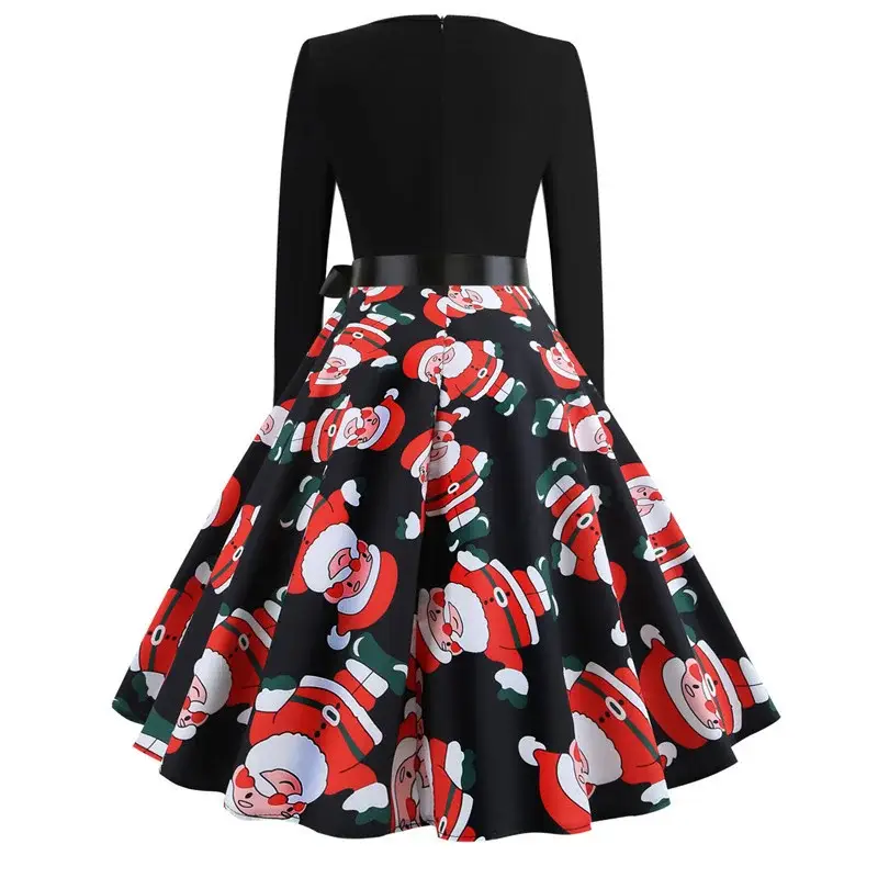 Halloween Crew Neck Printed Skirt Dress for Women — feature 7