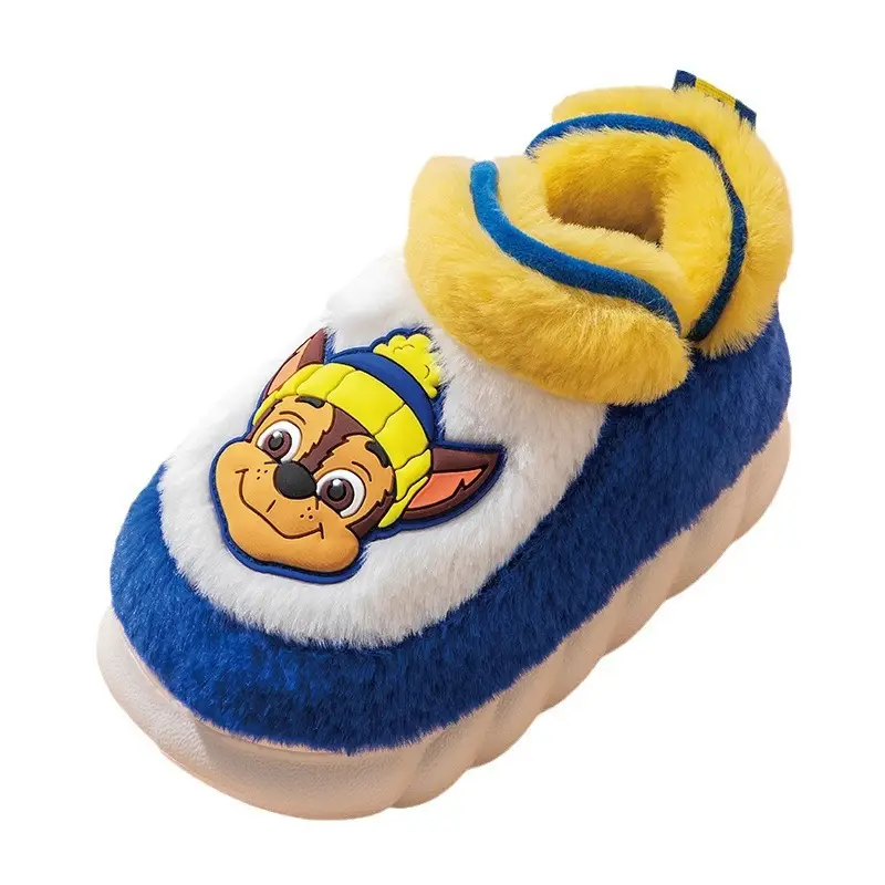 Wang Wang team cartoon winter children's cotton slippers home thickened warm cotton slippers plush plush girls outdoor boys - Image 9