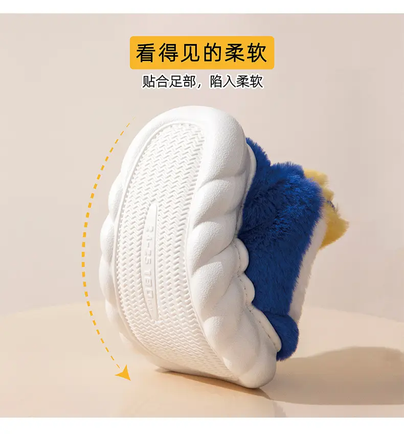 Wang Wang team cartoon winter children's cotton slippers home thickened warm cotton slippers plush plush girls outdoor boys — feature 6