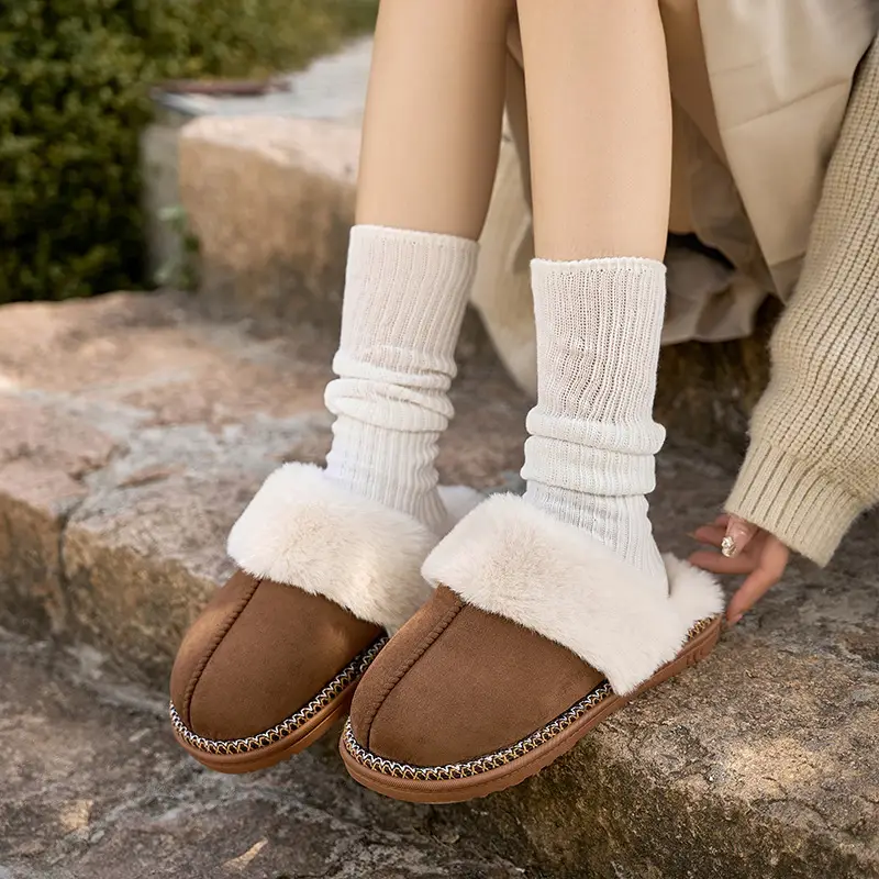 Winter Cotton Slippers, Winter Home Household Wool Slippers, Women's Non-Slip Cotton Slippers, Plush Cotton Shoes, Home Slippers, Furry Shoes