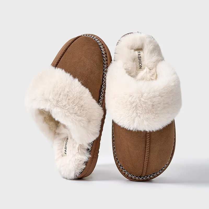 Winter Cotton Slippers, Winter Home Household Wool Slippers, Women's Non-Slip Cotton Slippers, Plush Cotton Shoes, Home Slippers, Furry Shoes