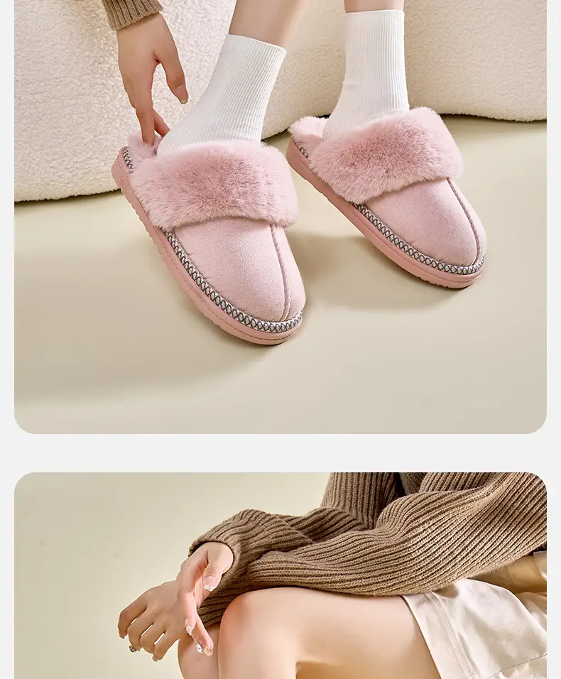 Winter Cotton Slippers, Winter Home Household Wool Slippers, Women's Non-Slip Cotton Slippers, Plush Cotton Shoes, Home Slippers, Furry Shoes — feature 14