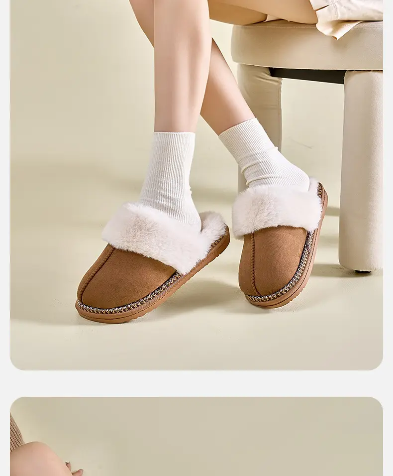 Winter Cotton Slippers, Winter Home Household Wool Slippers, Women's Non-Slip Cotton Slippers, Plush Cotton Shoes, Home Slippers, Furry Shoes — feature 15