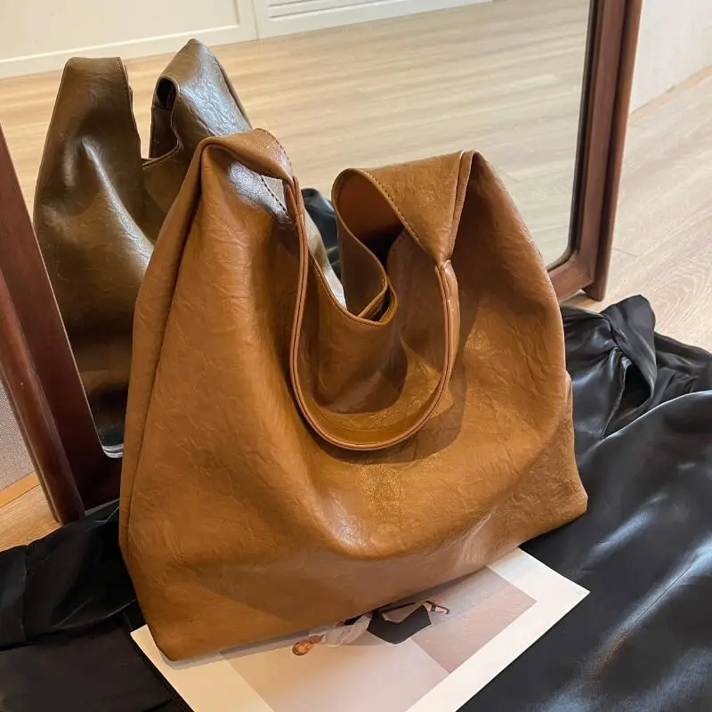 Brown Textured Shoulder Bag for Women 2024 Autumn - Image 5
