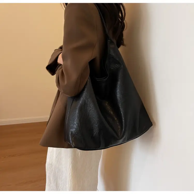 Brown Textured Shoulder Bag for Women 2024 Autumn — feature 34