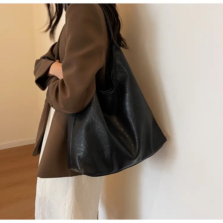 Brown Textured Shoulder Bag for Women 2024 Autumn — feature 35