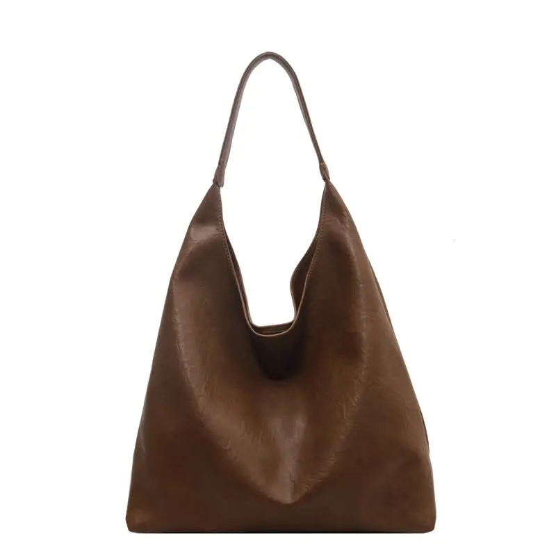 Brown Textured Shoulder Bag for Women 2024 Autumn - Image 2
