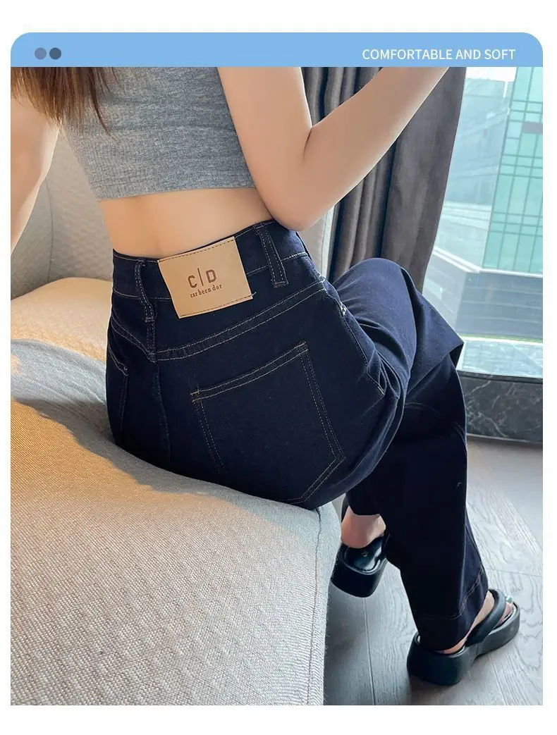 Tannin Dark Blue Wide Leg Jeans Women Summer — feature 3