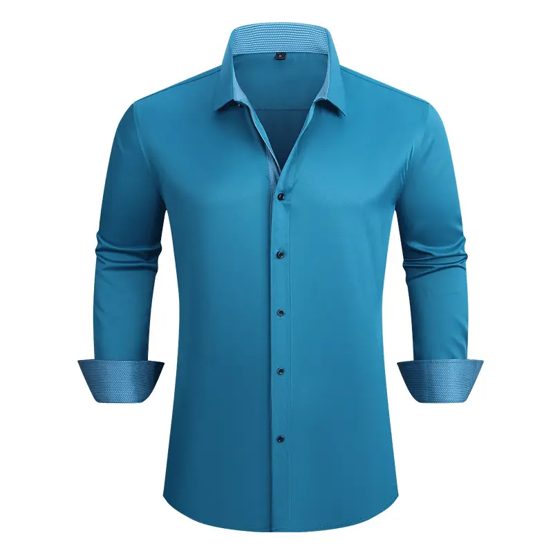 Men Red Long Sleeve Button Shirt Large Business Casual