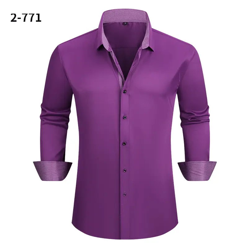 Men Red Long Sleeve Button Shirt Large Business Casual