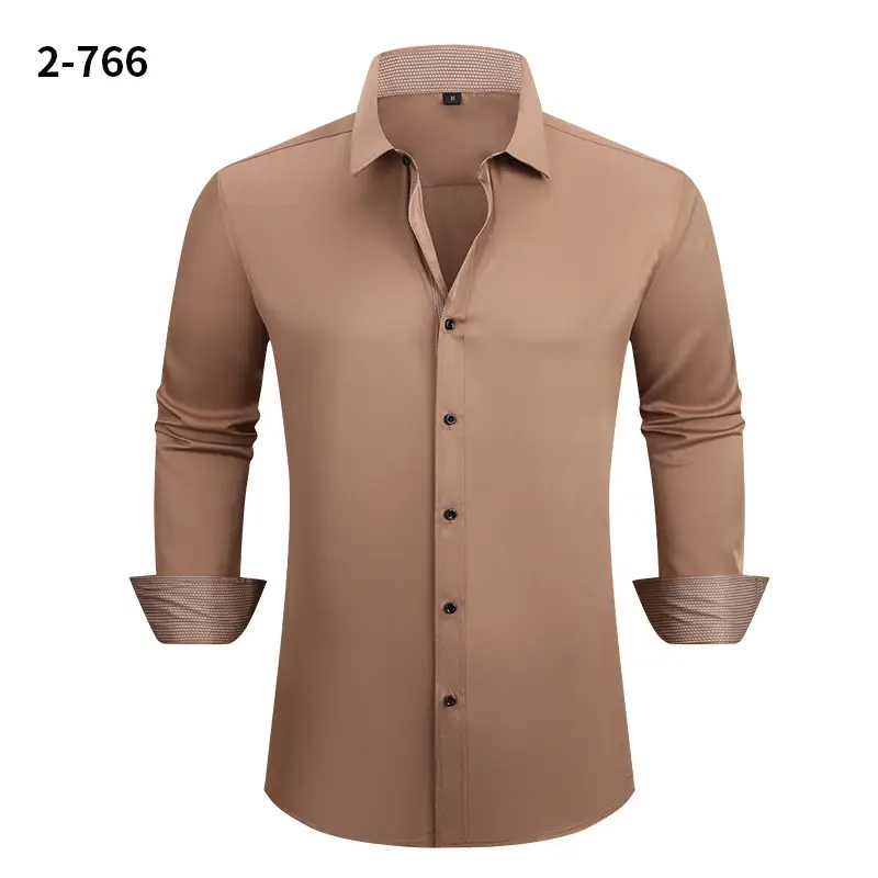 Men Red Long Sleeve Button Shirt Large Business Casual