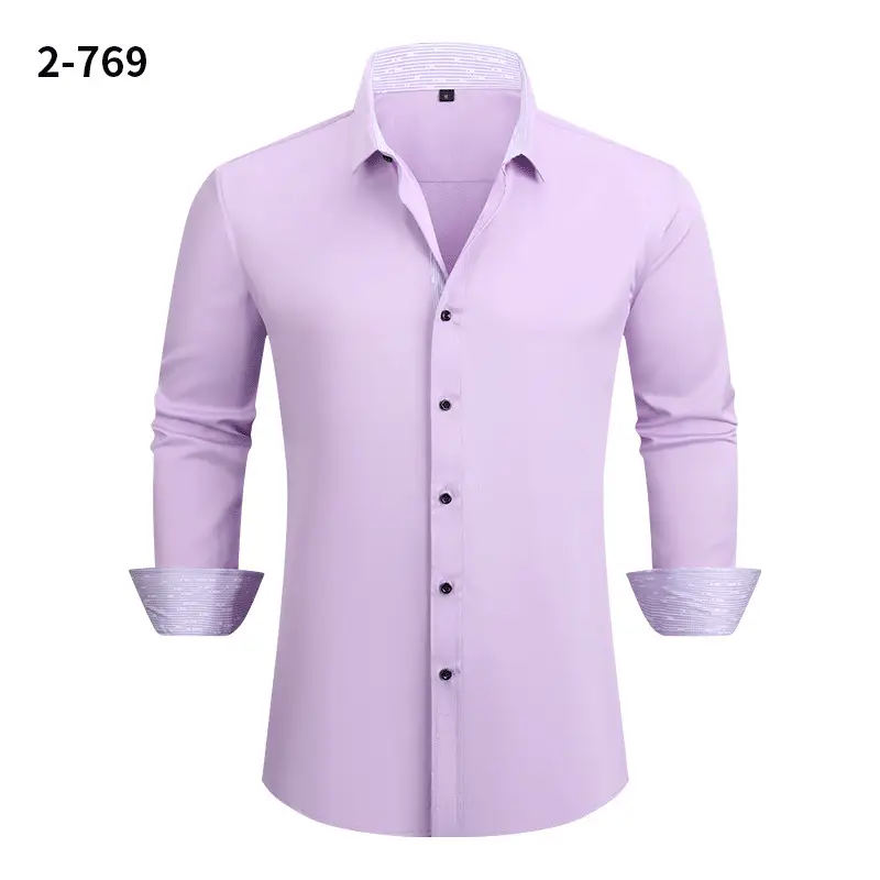 Men Red Long Sleeve Button Shirt Large Business Casual