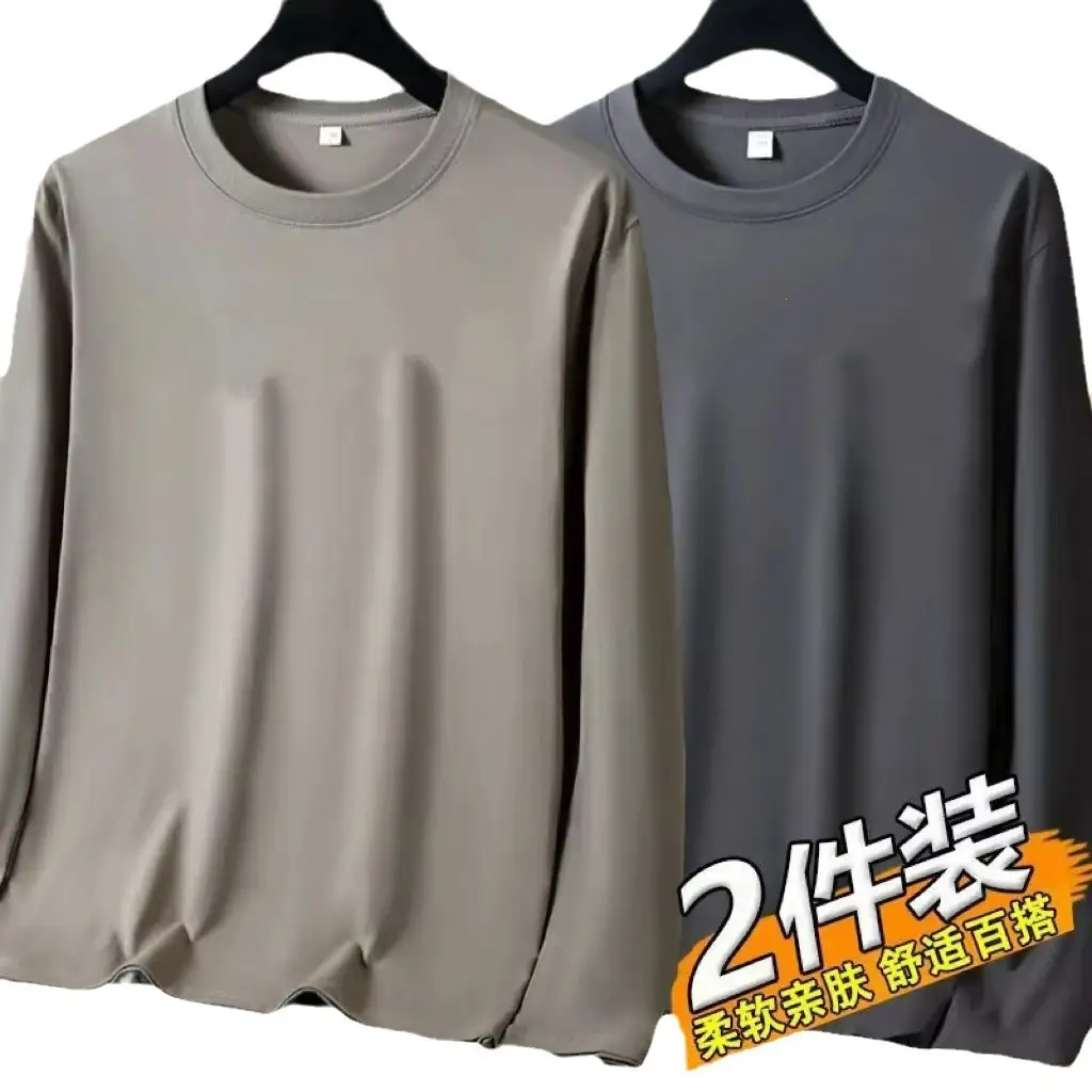 Men's Mint Green Long Sleeve T-Shirt Loose Fit - Image 12