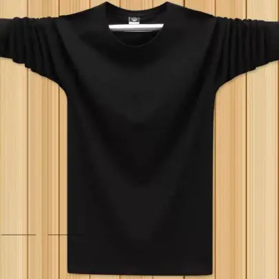 Men's Mint Green Long Sleeve T-Shirt Loose Fit — feature 8