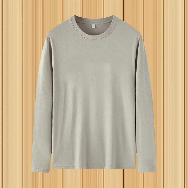 Men's Mint Green Long Sleeve T-Shirt Loose Fit - Image 3