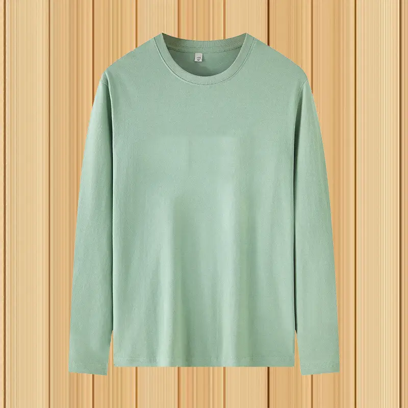 Men's Mint Green Long Sleeve T-Shirt Loose Fit - Image 5