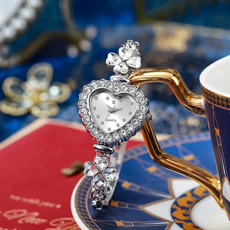 Heart Shaped Diamond Bracelet Watch for Women — feature 4