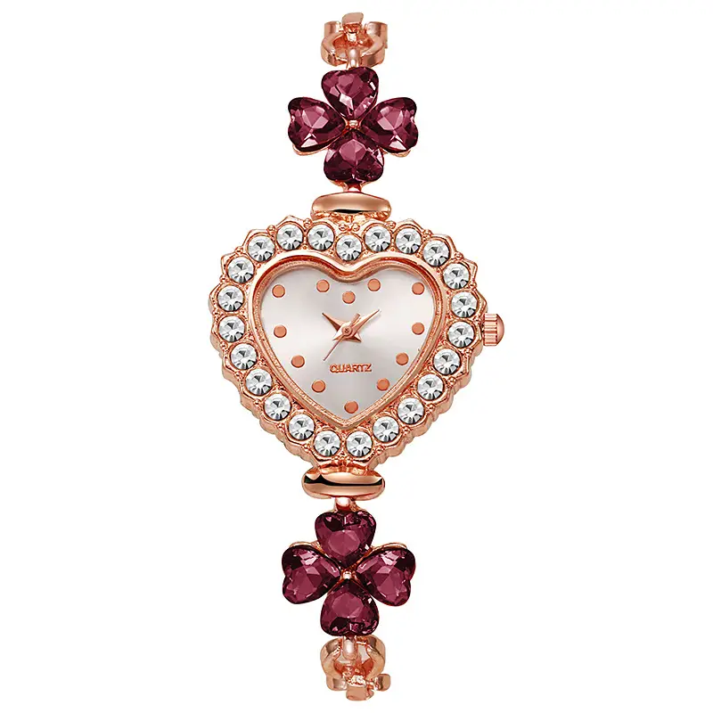 Heart Shaped Diamond Bracelet Watch for Women — feature 6