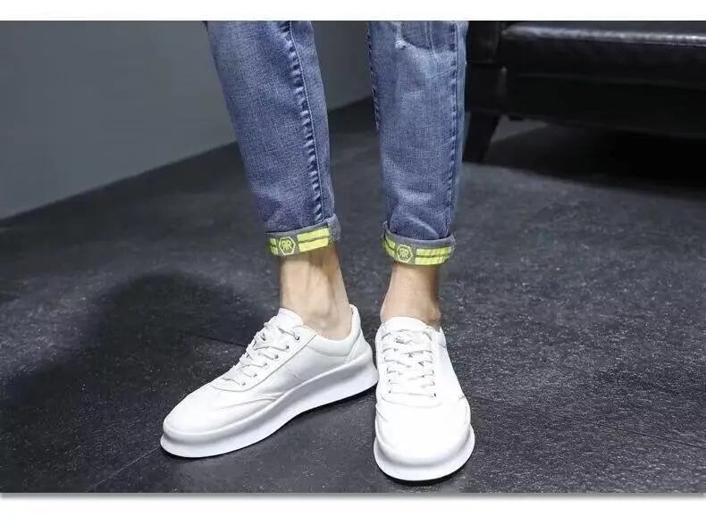 Men Blue Slim Hole Cropped Denim Pants — feature 17