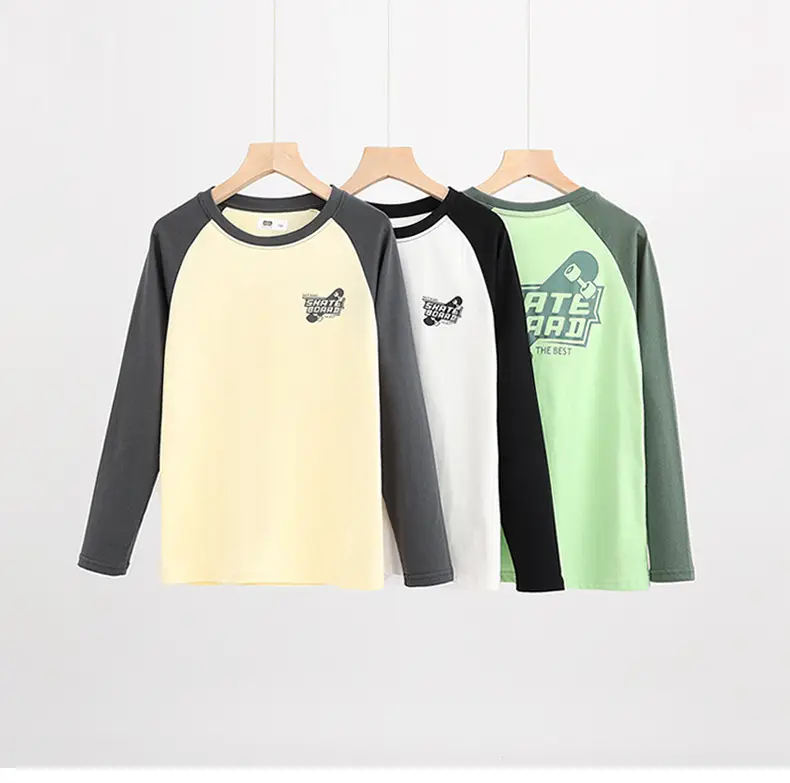 Kids Long Sleeve T-Shirt Cream Grey Baseball Cap Set — feature 34