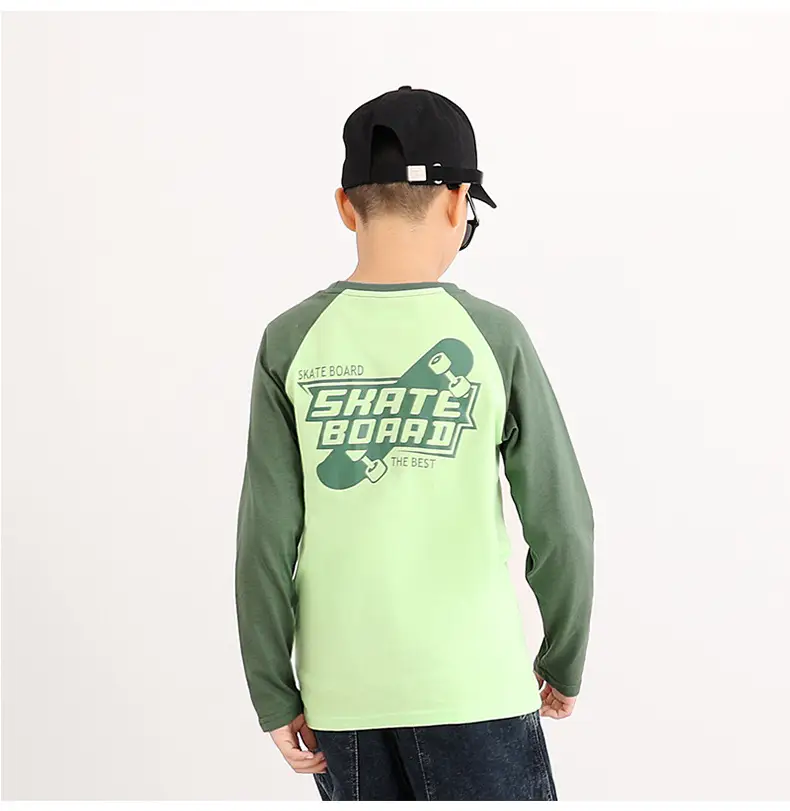 Kids Long Sleeve T-Shirt Cream Grey Baseball Cap Set — feature 42