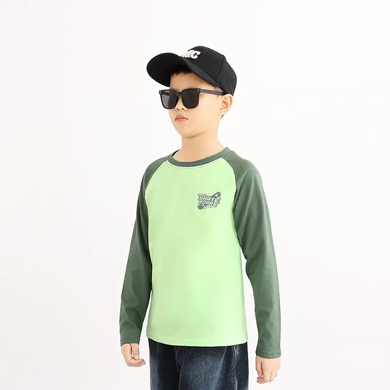 Kids Long Sleeve T-Shirt Cream Grey Baseball Cap Set - Image 3