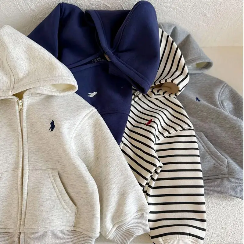 Children's Cashmere Jacket for Boys and Girls Thickened Casual Zipper Cardigan Warm Top Cashmere Baby's Hooded Jacket - Image 6