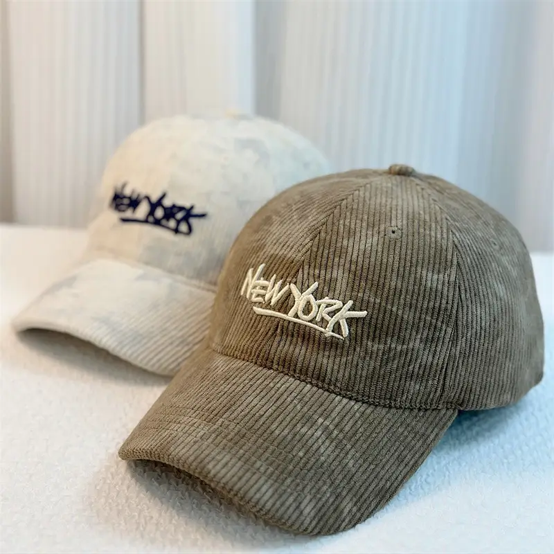 Winter Corduroy Baseball Cap Women Maroon Beige Blue