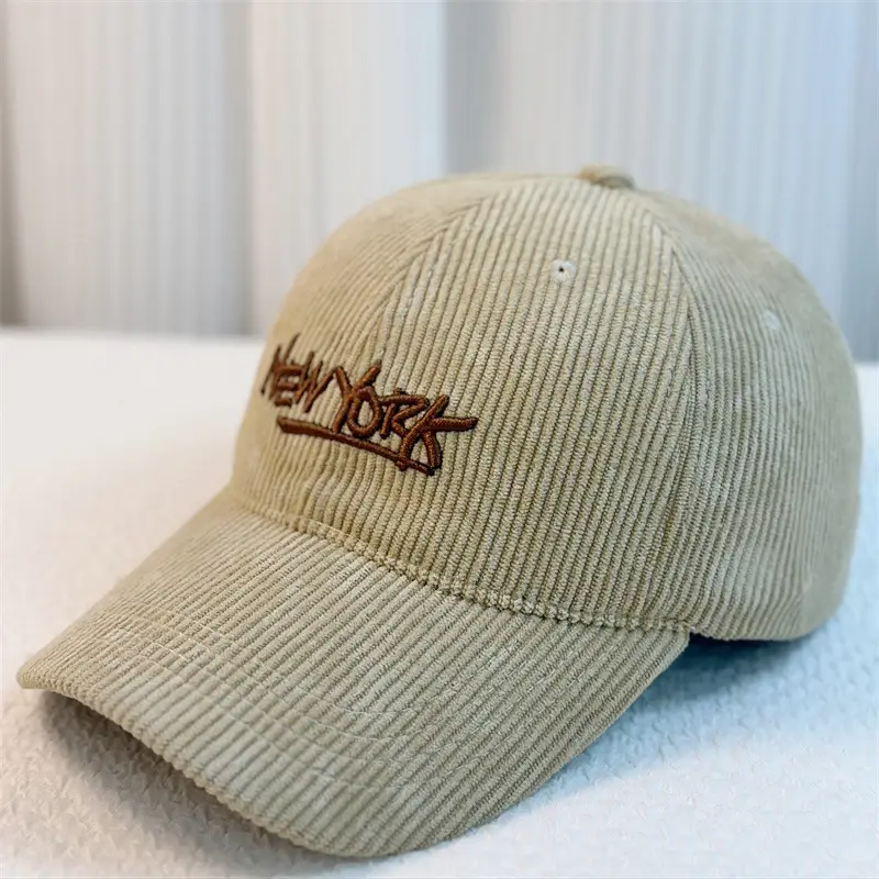 Winter Corduroy Baseball Cap Women Maroon Beige Blue