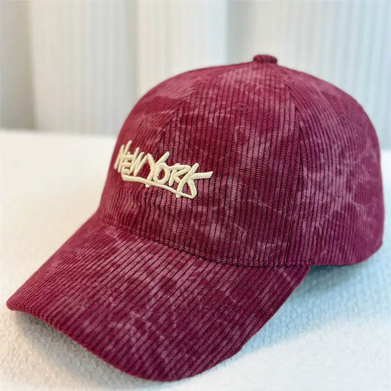 Winter Corduroy Baseball Cap Women Maroon Beige Blue
