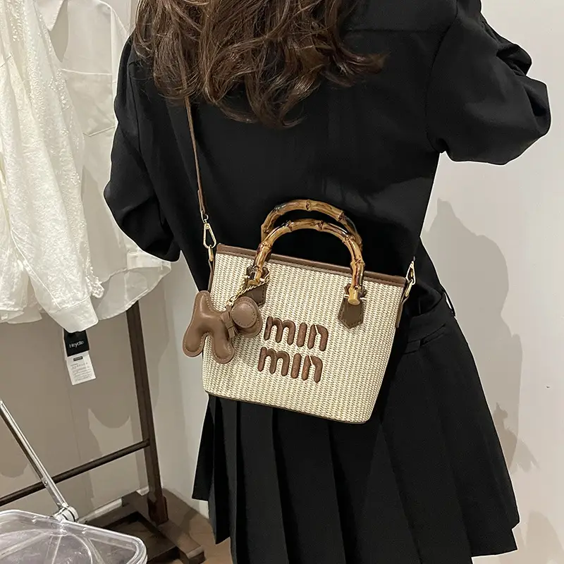 New Trendy Women's Woven Shoulder Bag with Crossbody Strap - Image 7
