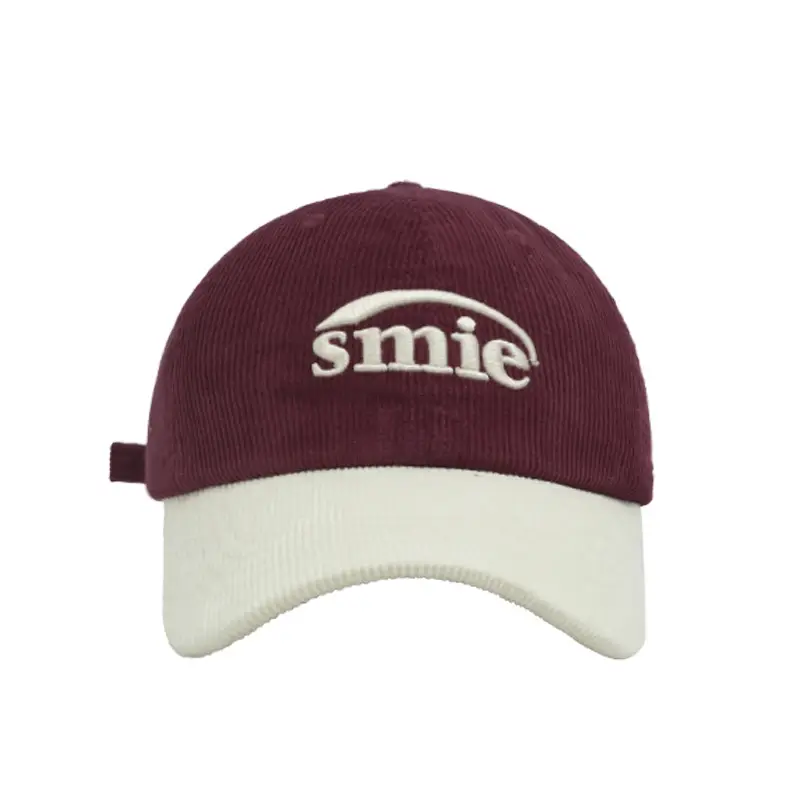 Men Maroon White "Smile" Cap with Embroidery - Image 11