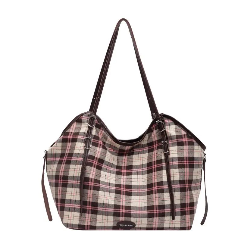 Plaid Women's Shoulder Tote Bag 2024 New Arrival - Image 8