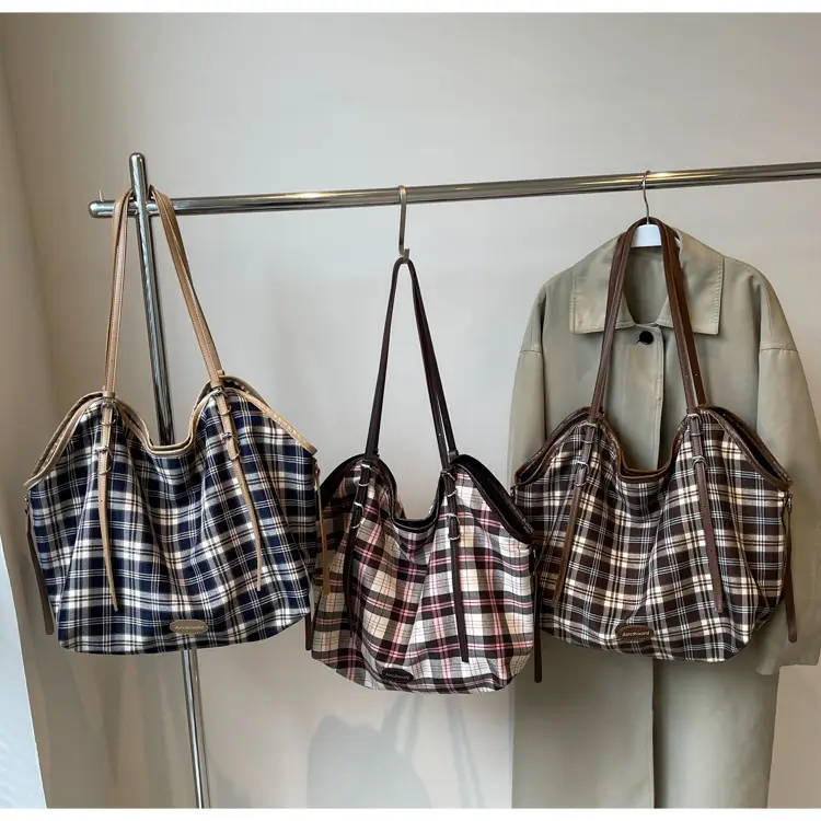 Plaid Women's Shoulder Tote Bag 2024 New Arrival — feature 13