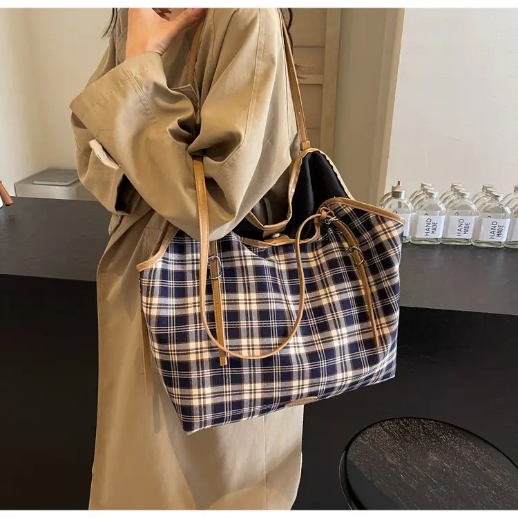 Plaid Women's Shoulder Tote Bag 2024 New Arrival — feature 19