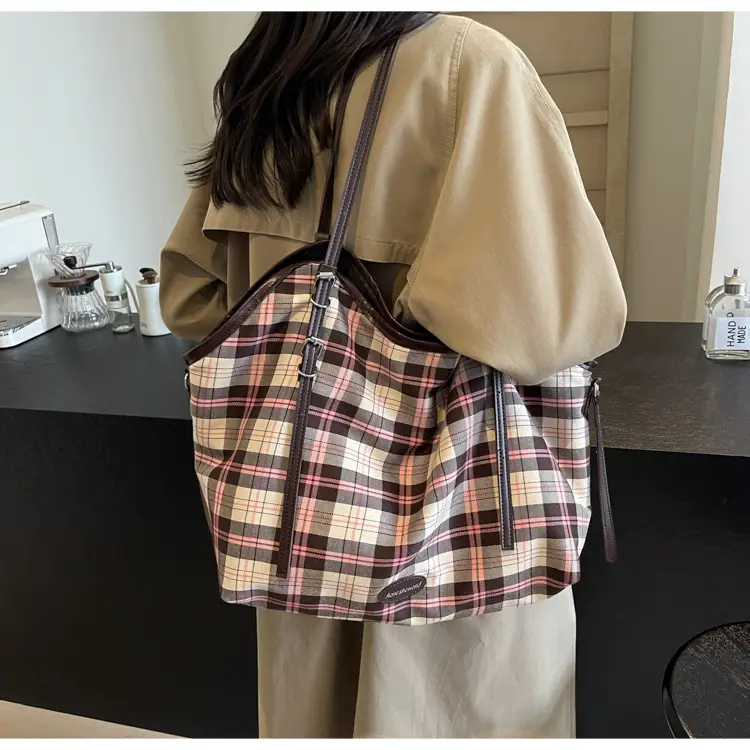 Plaid Women's Shoulder Tote Bag 2024 New Arrival — feature 21