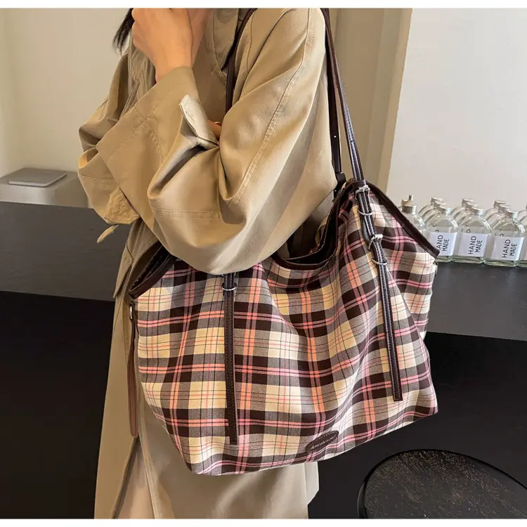 Plaid Women's Shoulder Tote Bag 2024 New Arrival — feature 23