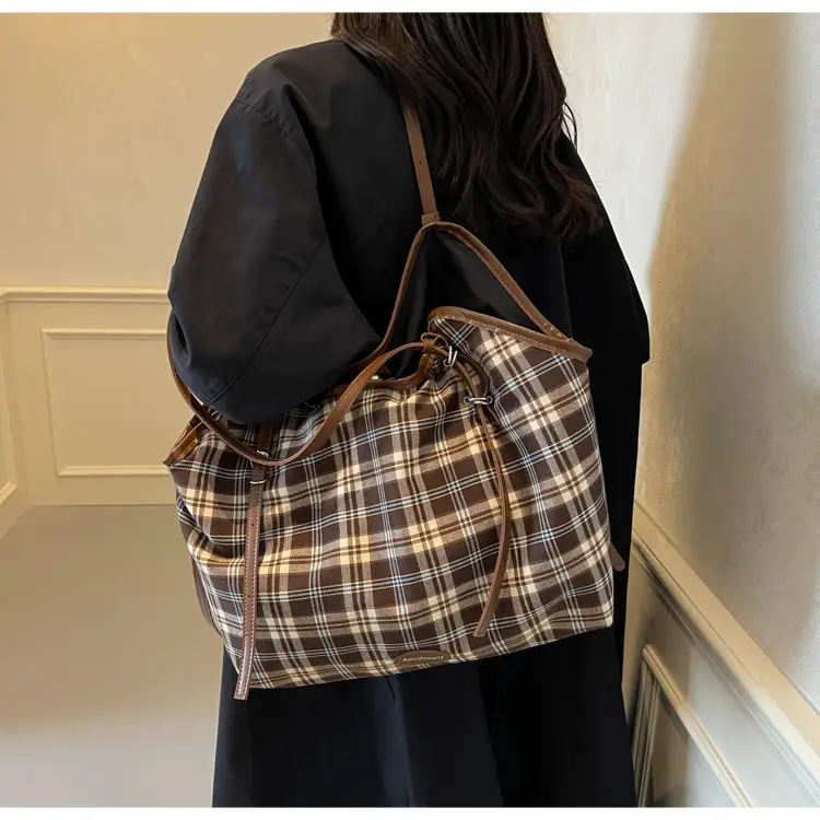 Plaid Women's Shoulder Tote Bag 2024 New Arrival — feature 28