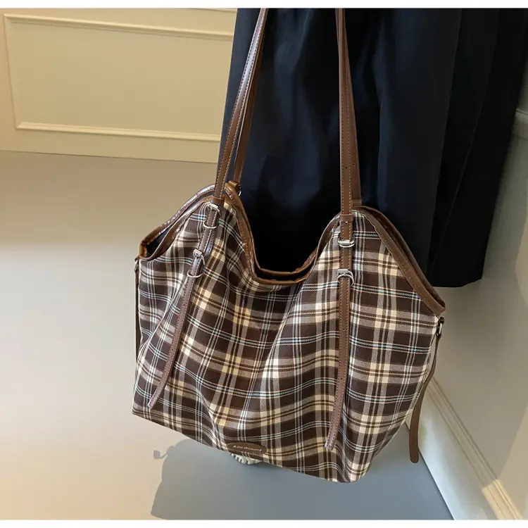 Plaid Women's Shoulder Tote Bag 2024 New Arrival — feature 29