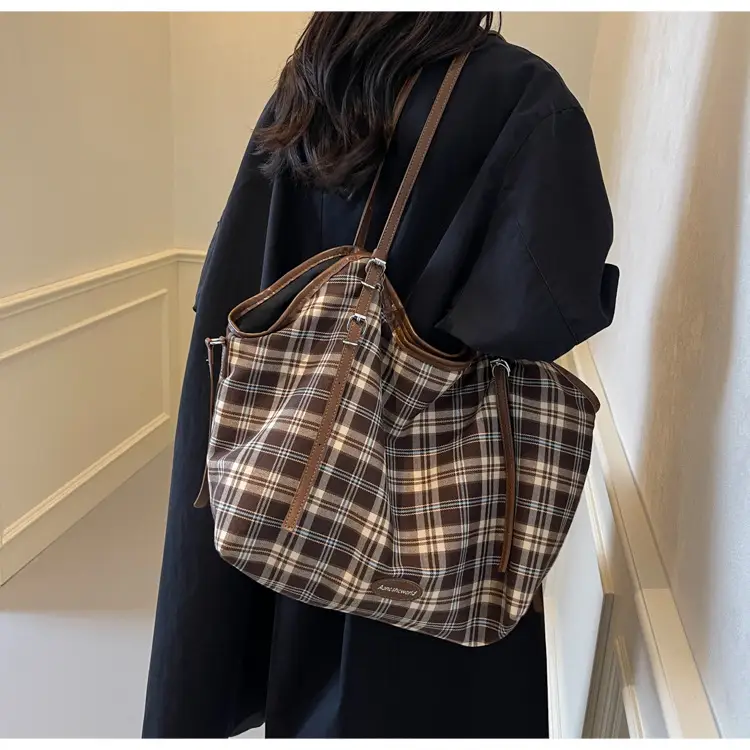 Plaid Women's Shoulder Tote Bag 2024 New Arrival — feature 31