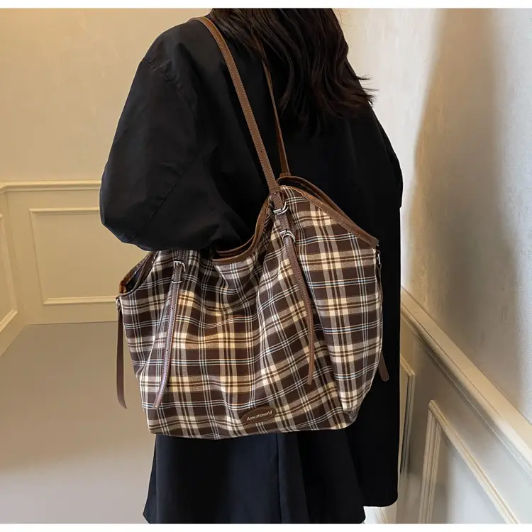 Plaid Women's Shoulder Tote Bag 2024 New Arrival — feature 32