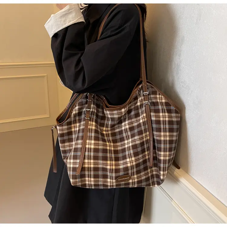 Plaid Women's Shoulder Tote Bag 2024 New Arrival — feature 33