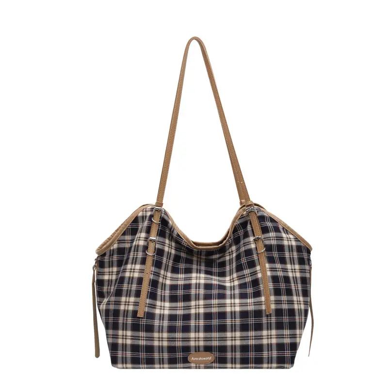 Plaid Women's Shoulder Tote Bag 2024 New Arrival - Image 2