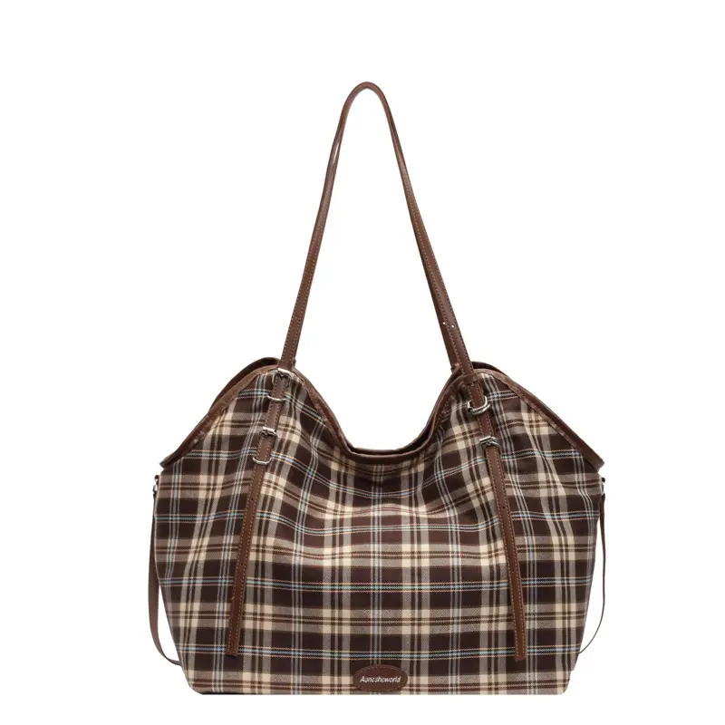 Plaid Women's Shoulder Tote Bag 2024 New Arrival - Image 3