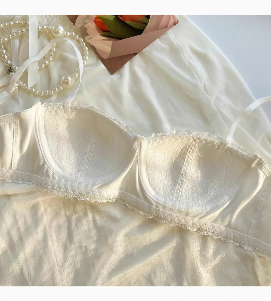 New Style Pure French Satin Shell Cup Underwear Women's Summer No Steel Ring No Mark Small Chest Push-up Women's Bra — feature 4