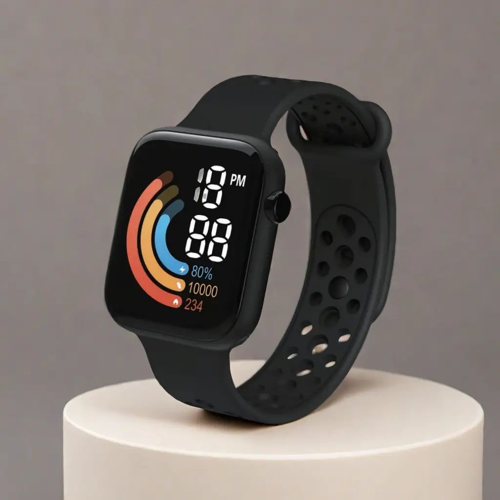 Men's Red Rainbow LED Electronic Watch — feature 3