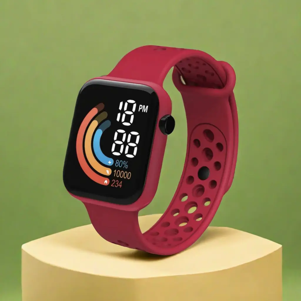 Men's Red Rainbow LED Electronic Watch — feature 4