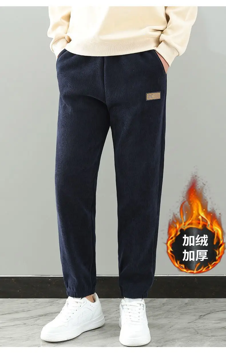Men's Fleece Lined Sweat Pants Navy Blue Bundled — feature 12