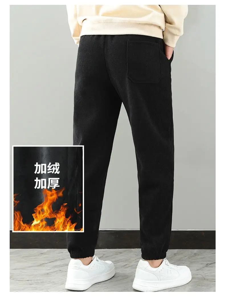Men's Fleece Lined Sweat Pants Navy Blue Bundled — feature 14