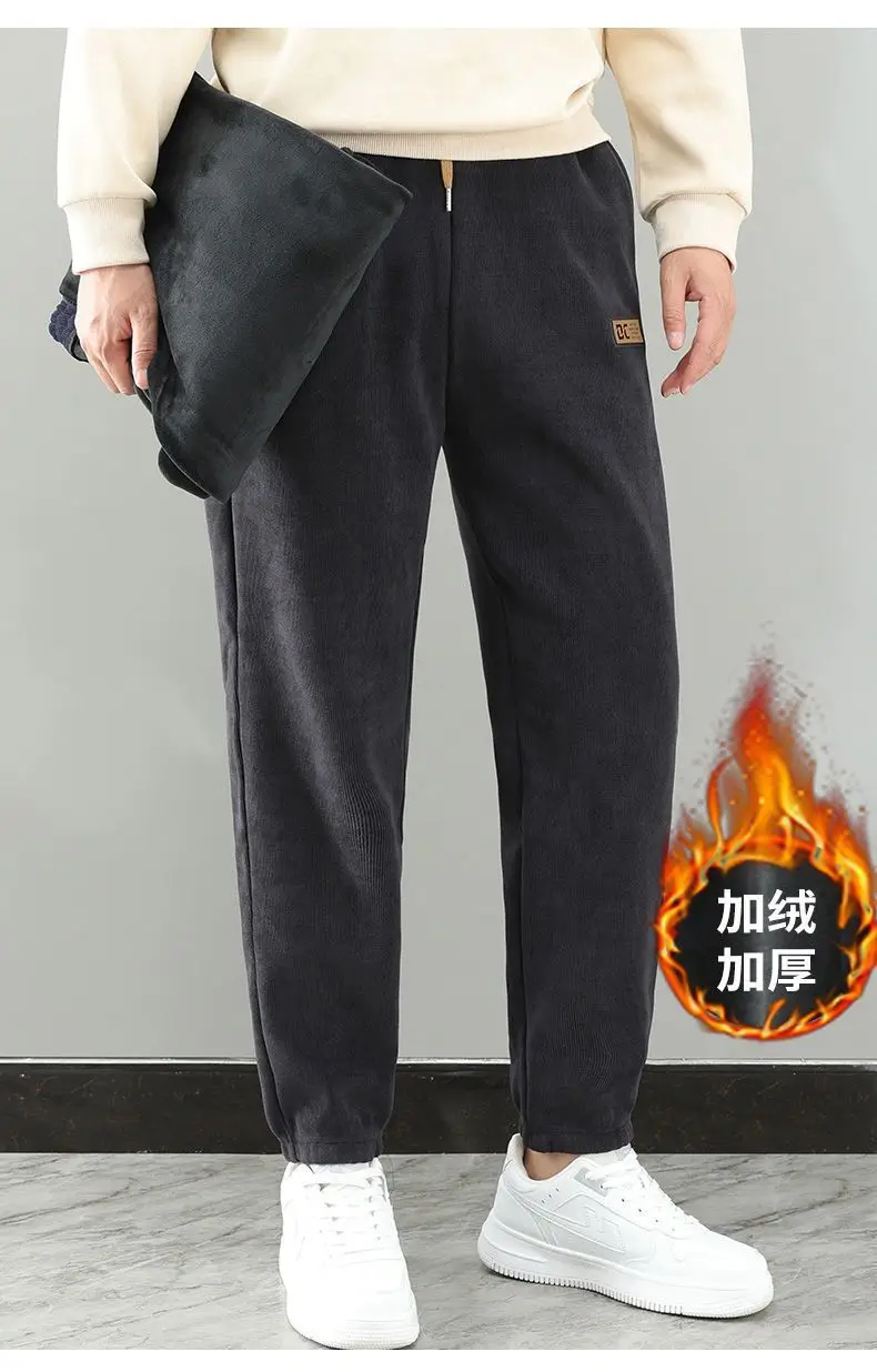Men's Fleece Lined Sweat Pants Navy Blue Bundled — feature 18